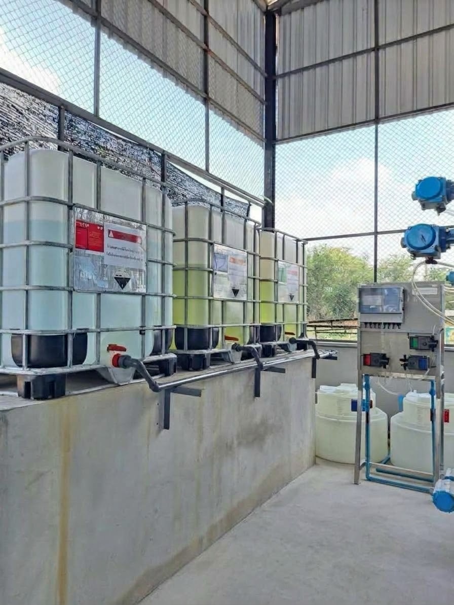 Chemical storage tanks and on-site dosing system