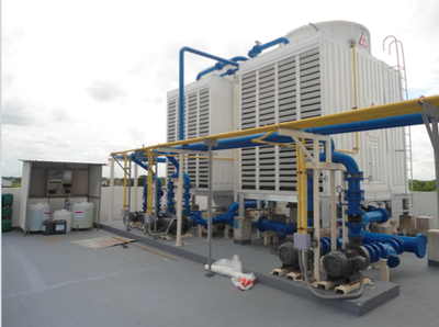 Chlorine Dioxide Installation at Cooling Tower Area.